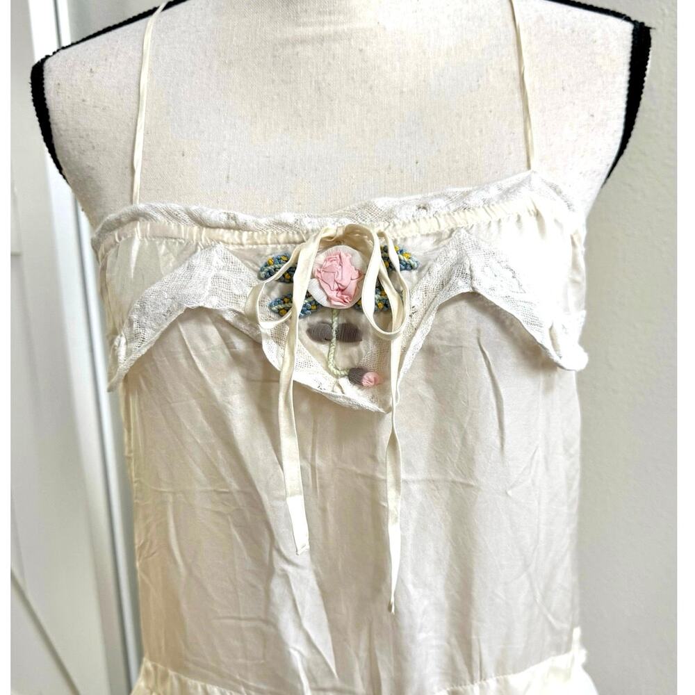LoveShackFancy NWT Myrna Large Slip Mini Dress Ivory Silk Ruffle Lace $495 - Picture 5 of 16